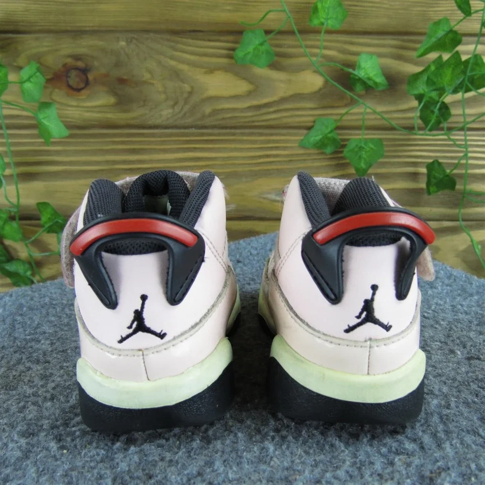 Jordan Girls Sneaker 6 Rings‎ Sz T 7 Medium Pink Synthetic Hook & Loop